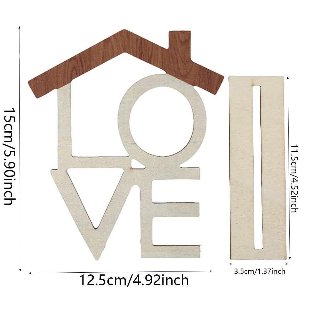“HOME”Wooden Ornaments Wooden Crafts Desktop Counter Decorations Home Decor“LOVE” Accessories