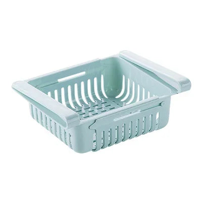 Kitchen Organizer Adjustable Kitchen Refrigerator Storage Rack Fridge Freezer Shelf Holder Pull-out Drawer Organiser Space Saver