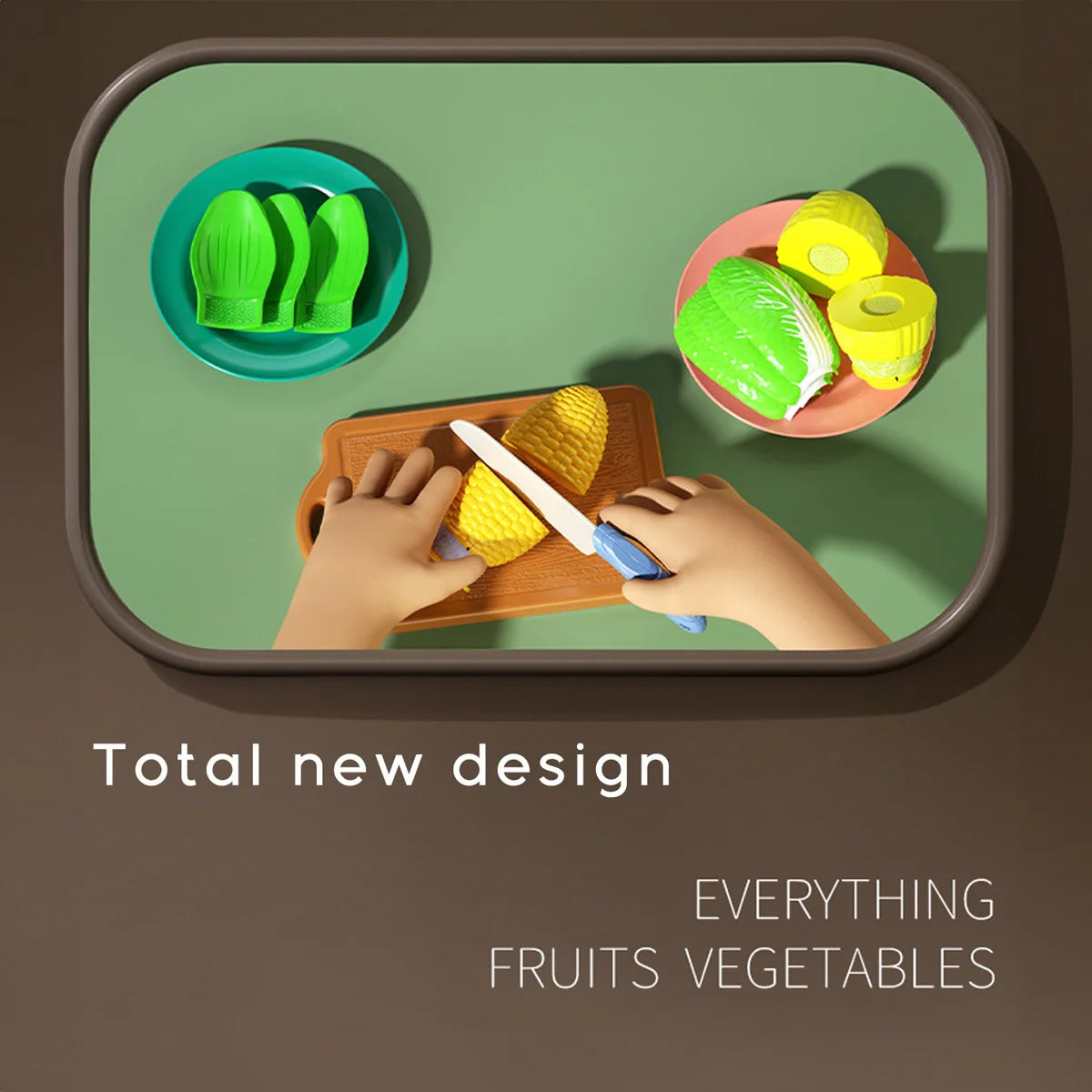 Kitchen Set Cutting Play Food Toys Pretend Cooking Fruit &Vegetables&Fast Food for Toddler&Baby,Educational Gift for Girls Boys